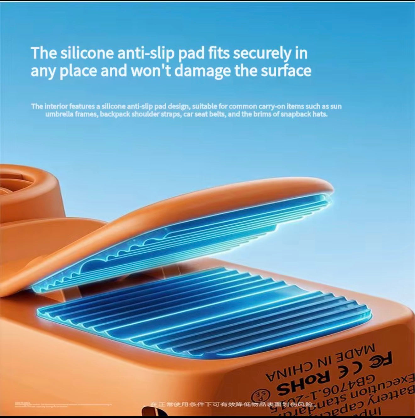 Portable Handheld Fan with Clip Umbrella Holder Function - Compact Personal Cooling Fan for On-the-Go Relief Silicone anti-slip