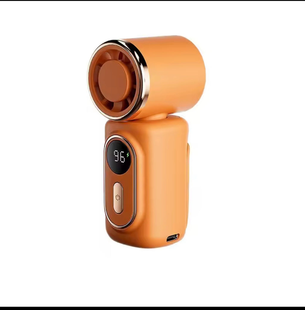 Portable Handheld Fan with Clip Umbrella Holder Function - Compact Personal Cooling Fan for On-the-Go Relief Silicone anti-slip